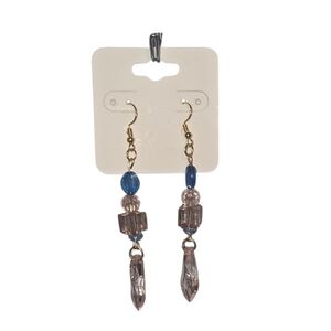 Handcrafted Elegant Blue Dangle Earrings